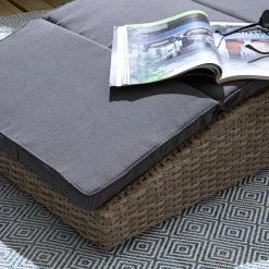 Jardi Chaise longue Villebon II - Tissu / Polyrotin - Anthracite / Marron -Rangements Soldes 1000117651 180914 07323116 GALLERYIMAGES P000000001000117651