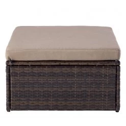 Tabouret de jardin Paradise Lounge - Polyrotin / Nylon - Marron / Beige -Rangements Soldes 1000134362 190903 06111200011 DETAILS P000000001000134362