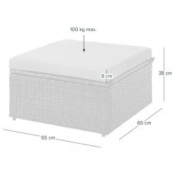 Tabouret de jardin Paradise Lounge - Polyrotin / Nylon - Marron / Beige -Rangements Soldes 1000134362 220907 500 SKETCH DETAILS P000000001000134362 sketch