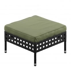 Tabouret de jardin Akona - Polyrotin / Tissu - Noir / Gris