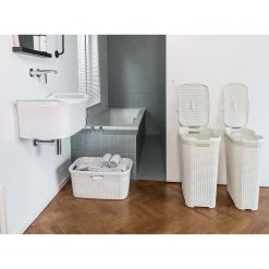 Curver Paniers à linge Zilzie (2 éléments) - Matière plastique - Blanc vintage -Rangements Soldes 1000150488 181219 06535100141 MOOD GALLERYIMAGES P000000001000150488 mood