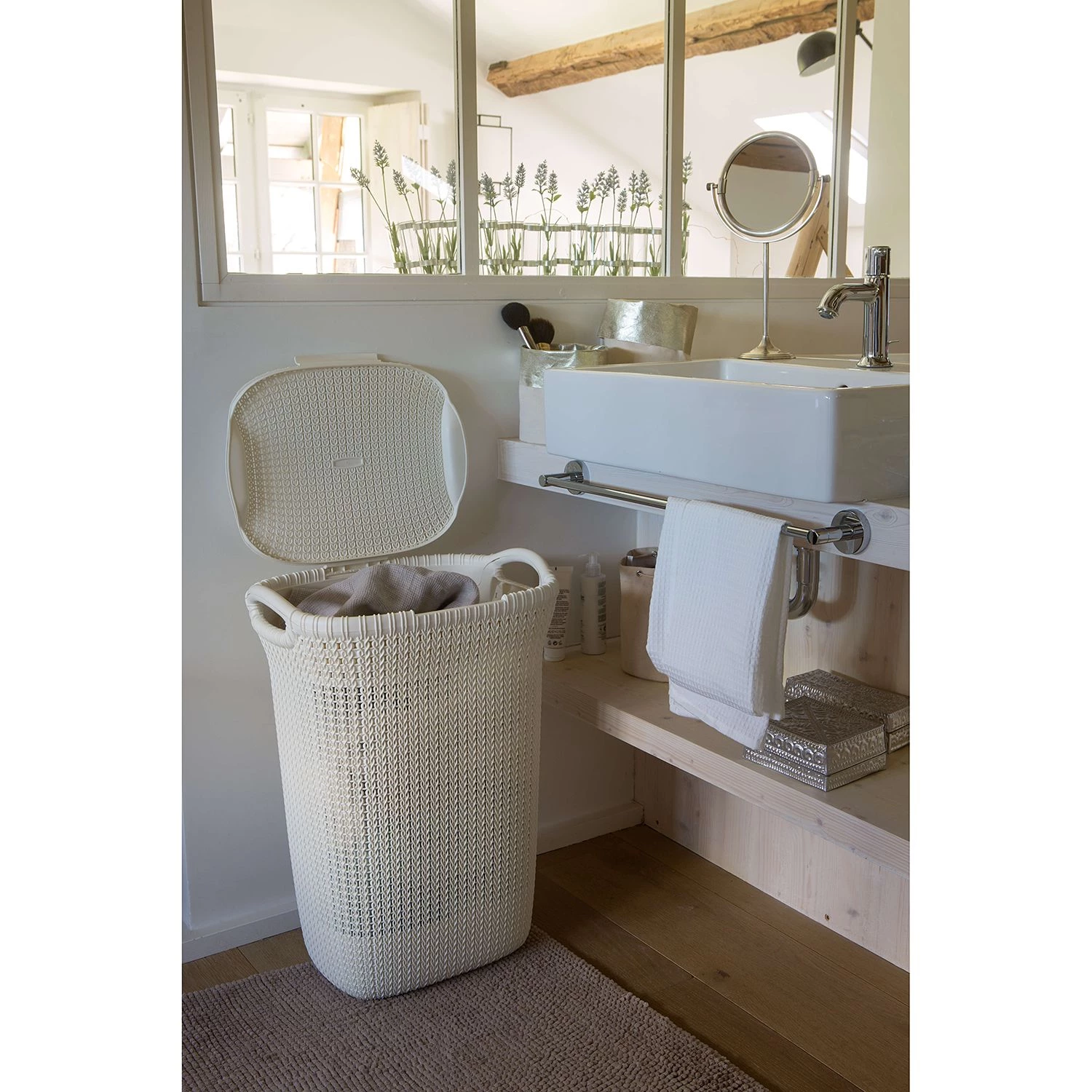 Curver Paniers à linge Knit (2 éléments) - Matière plastique - Gris sable 4 Curver Paniers à linge Knit (2 éléments) - Matière plastique - Gris sable – Image 2