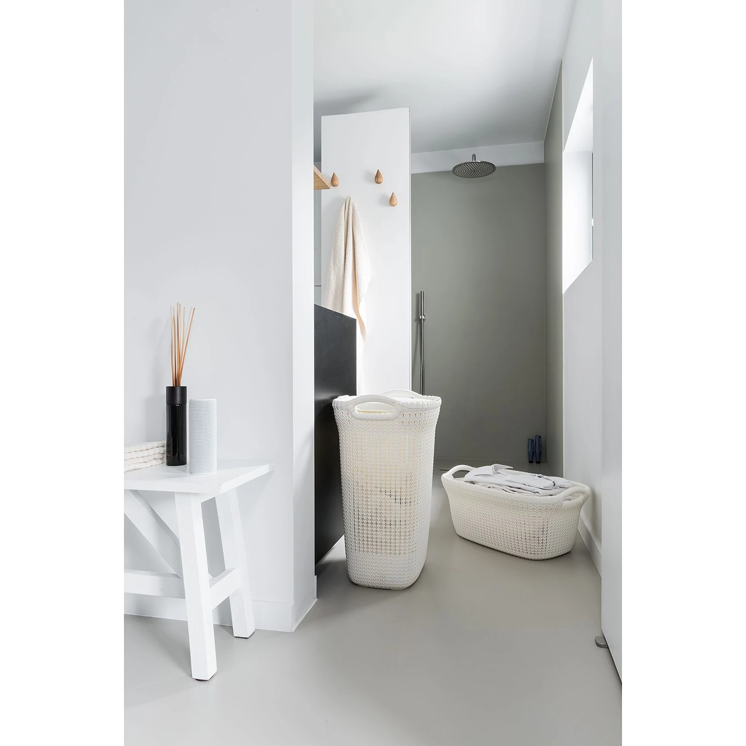 Curver Paniers à linge Knit (2 éléments) - Matière plastique - Gris sable 6 Curver Paniers à linge Knit (2 éléments) - Matière plastique - Gris sable – Image 4