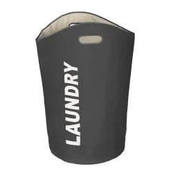 WENKO Panier à linge Lumo - Matière plastique- Gris foncé -Rangements Soldes 1000150601 190128 06334300003 GALLERYIMAGES P000000001000150601