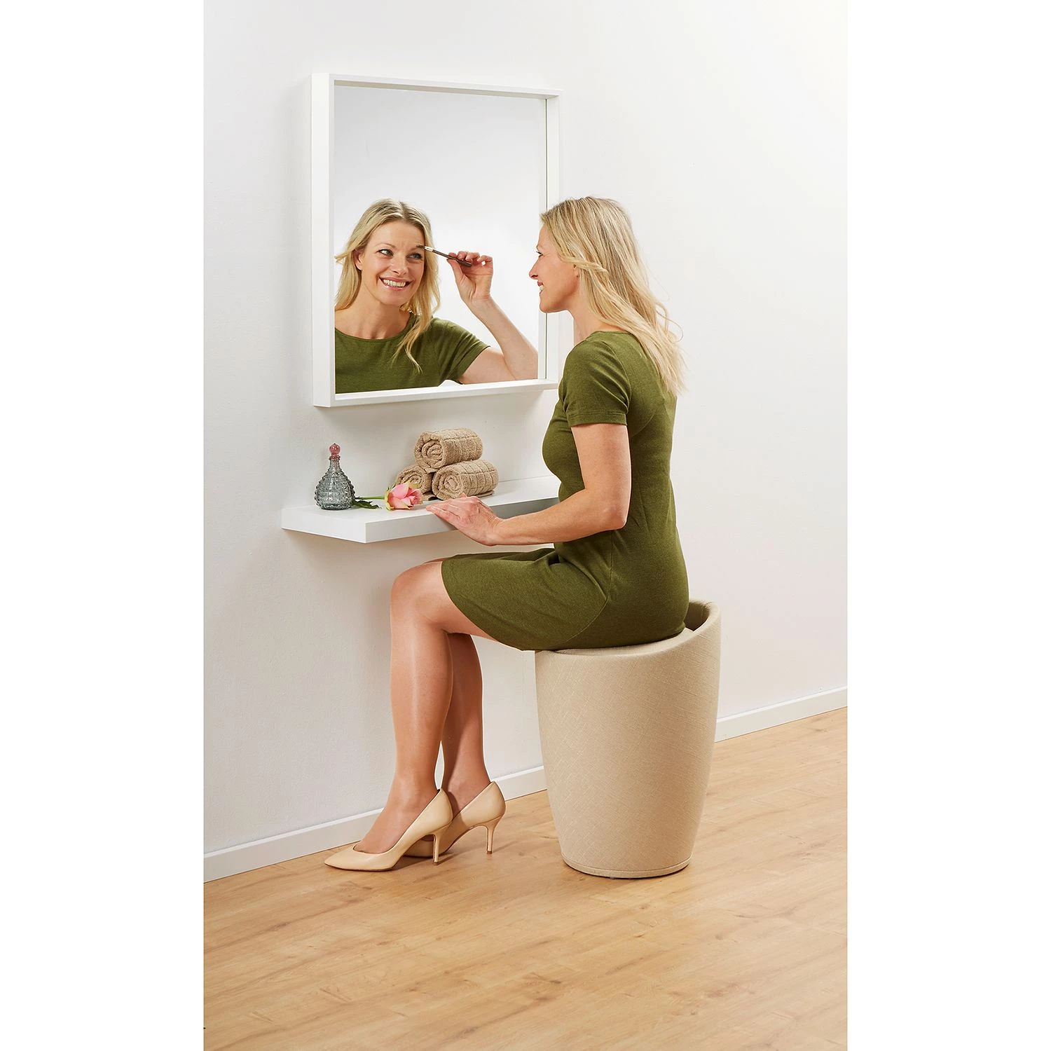 WENKO Panier à linge / Tabouret Candy I - Matière plastique / Tissu - Beige 4 WENKO Panier à linge / Tabouret Candy I - Matière plastique / Tissu - Beige – Image 2