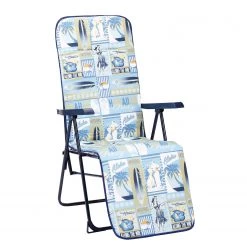 Best Freizeitmöbel Chaise longue Chiemsee II - Acier / Tissu mélangé - Multicolore