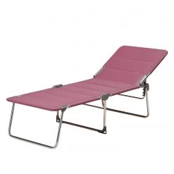 Best Freizeitmöbel Chaise longue Young II - Aluminium / Tissu - Argenté / Violet