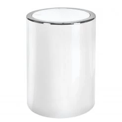 Kleine Wolke Poubelle salle de bain Clap - Matière plastique - Blanc neige