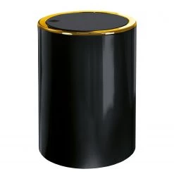 Kleine Wolke Poubelle salle de bain Golden Clap - ABS - - Capacité : 5 L - Noir