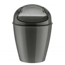 Koziol Poubelle de salle de bain Del XS - Matière plastique - Gris