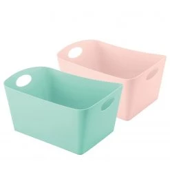 Koziol Paniers Boxxx M (2 éléments) - Matière plastique - Couleur pastel abricot / Menthe