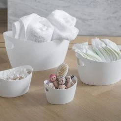 Koziol Paniers Bottichelli II (2 éléments) - Matière plastique - Blanc / Noir -Rangements Soldes 1000180803 190712 06190200371 MOOD DETAILS P000000001000180803 mood