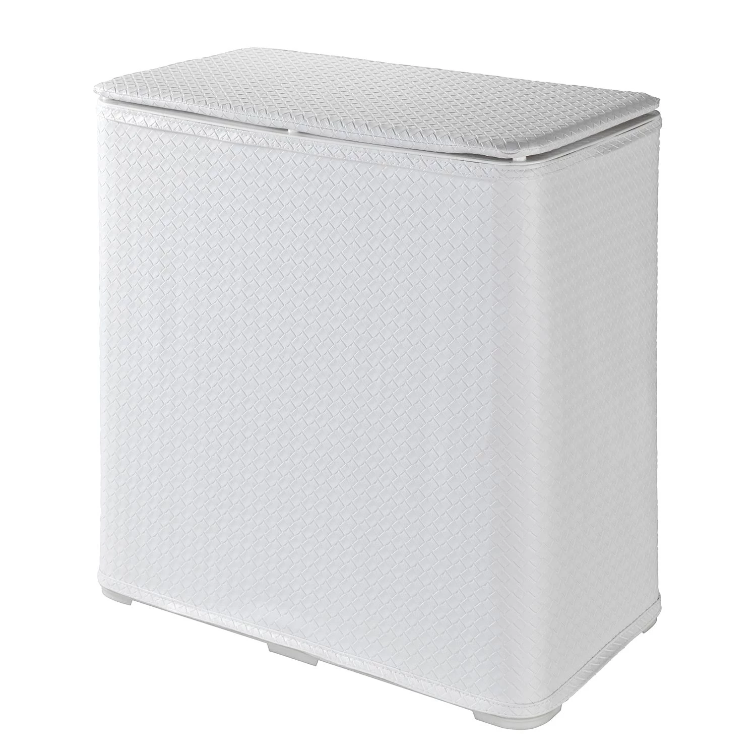 WENKO Panier à linge Wanda - Matière plastique - Blanc / Marron 3 WENKO Panier à linge Wanda - Matière plastique - Blanc / Marron