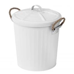 WENKO Poubelle salle de bain Gara - Acier - Blanc