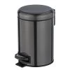 WENKO Poubelle salle de bain Leman - Acier inoxydable / Polypropylène - Noir brillant -Rangements Soldes 1000181668 190716 12371400761 IMAGE P000000001000181668