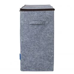 WENKO Panier à linge en feutre Duo - Polyester - Gris / Marron -Rangements Soldes 1000181682 190716 12371700806 DETAILS P000000001000181682