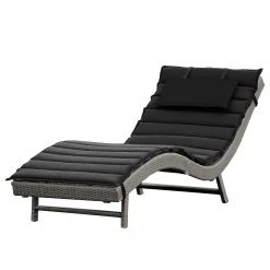 Merxx Chaise longue Piacenza I - Polyrotin / Tissu - Anthracite / Gris
