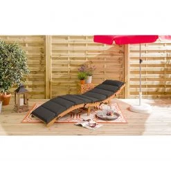 Jardi Chaise longue Sunda - Acacia massif / Polyester - Gris -Rangements Soldes 1000185483 210407 14205300005 MOOD DETAILS P000000001000185483 mood