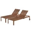 Jardi Chaises longues Mimo I (lot de 2) - Acacia massif - Marron