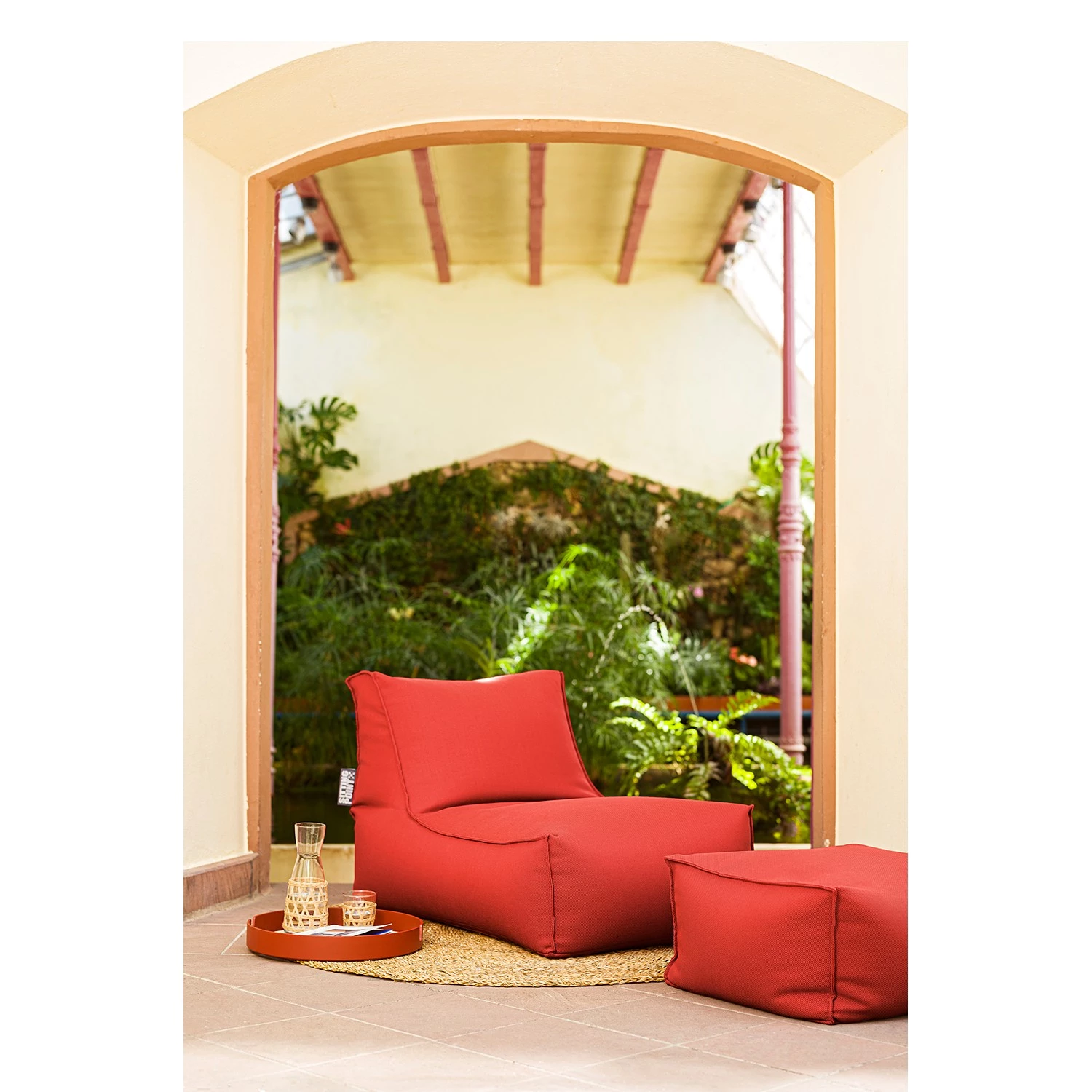 Magma-Heimtex Pouf Korfu - Polyacrylique - Taupe 4 Magma-Heimtex Pouf Korfu - Polyacrylique - Taupe – Image 2