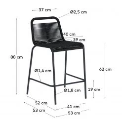Julià Grup Chaises de bar Lambton II - Acier / Polyester - Noir -Rangements Soldes 1000216742 200703 16593100484 SKETCH DETAILS P000000001000216742 sketch