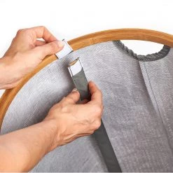 Zeller Panier à linge Bowery - Lin synthétique / Bambou massif - Gris -Rangements Soldes 1000218254 200707 12193400045 DETAILS P000000001000218254