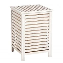 Zeller Panier à linge Los Lunas - Noyer massif / Blanc