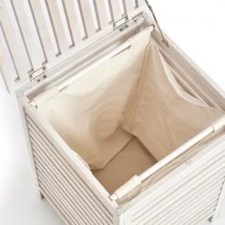 Zeller Panier à linge Los Lunas - Noyer massif / Blanc -Rangements Soldes 1000218258 200707 12193500063 DETAILS P000000001000218258