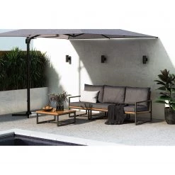 Jardi Tabouret extérieur LeRoy - Polyester / Acacia massif - Gris / Acacia -Rangements Soldes 1000219426 210615 07540400008 MOOD DETAILS P000000001000219426 mood