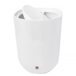 Umbra Poubelle salle de bain Step - Verre / Acier inoxydable - Blanc