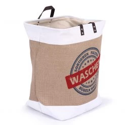 Flechtwaren Müller Panier à linge Jussy II - Jute / Coton - Beige -Rangements Soldes 1000232216 201125 09081600007 DETAILS P000000001000232216