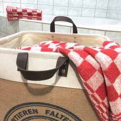 Flechtwaren Müller Panier à linge Jussy II - Jute / Coton - Beige -Rangements Soldes 1000232216 210520 14354600057 MOOD DETAILS P000000001000232216 mood