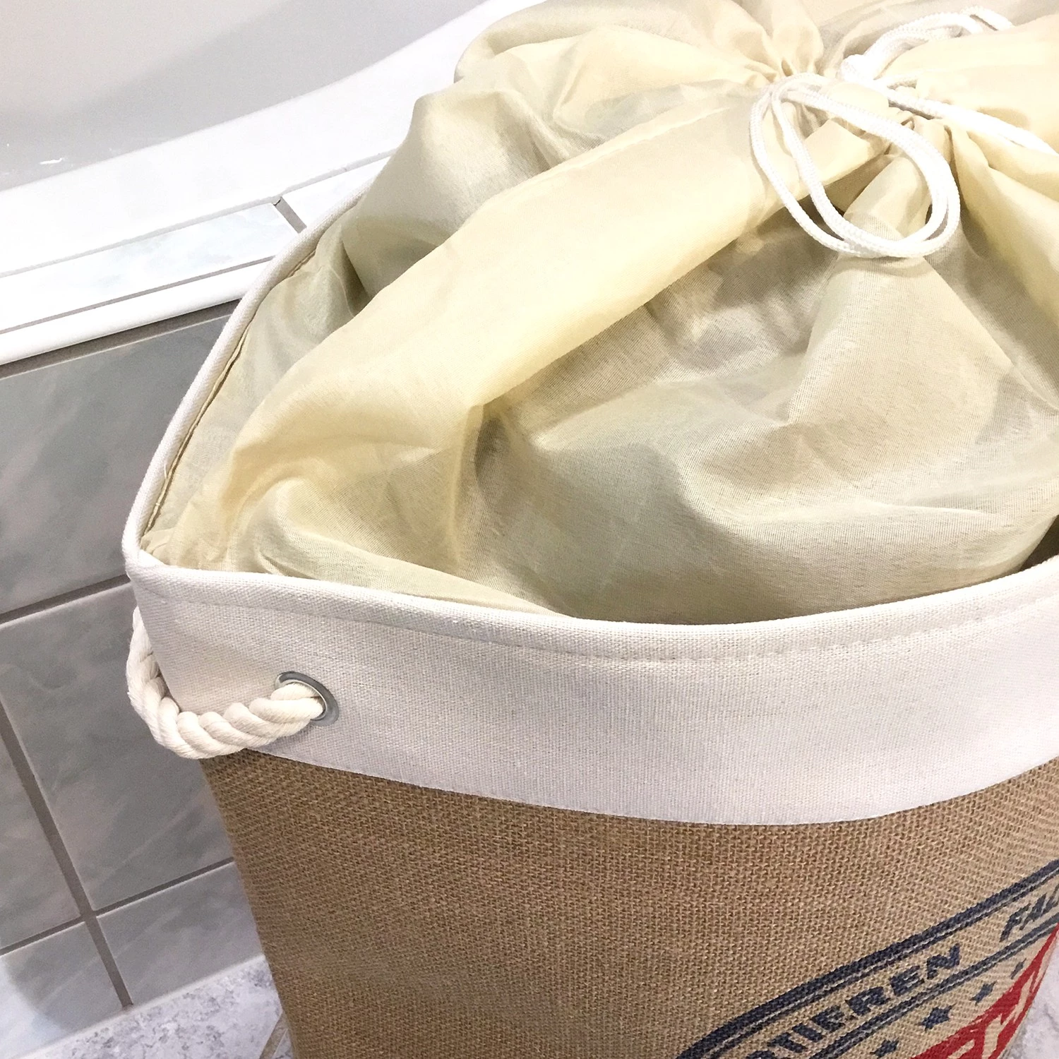 Flechtwaren Müller Panier à linge Jussy III - Jute / Coton - Beige 7 Flechtwaren Müller Panier à linge Jussy III - Jute / Coton - Beige – Image 5