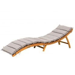 Merxx Chaise longue La Pelosa - Polyester / Acacia massif - Gris / Acacia
