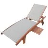 Merxx Chaise longue Acapulco - Polyester / Acacia massif - Gris / Acacia