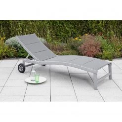 Merxx Chaise longue San Marino - Aluminium / Polyester - Argenté -Rangements Soldes 1000233886 210421 10533300033 MOOD DETAILS P000000001000233886 mood