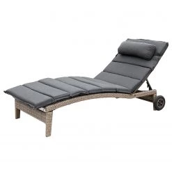 Merxx Chaise longue Andalusia - Osier / Polyester - Gris