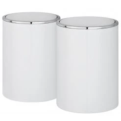 WENKO Poubelle salle de bain Inca 5L (2 él.) - Matière plastique - Blanc