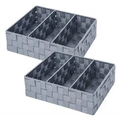 WENKO Organiseur Adria II - Polypropylène - Gris - Lot de 2