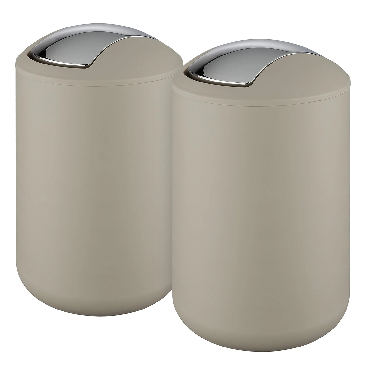 WENKO Poubelles Brasil 6,5 L (lot de 2) - Matière plastique - Taupe 3 WENKO Poubelles Brasil 6,5 L (lot de 2) - Matière plastique - Taupe