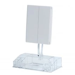 WENKO Miroir LED de table Fanano - Matière plastique / Verre - Blanc -Rangements Soldes 1000242984 210129 09315600130 DETAILS P000000001000242984