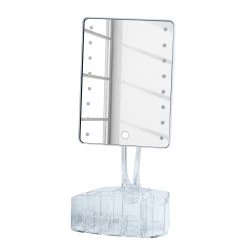 WENKO Miroir LED de table Trenno - Matière plastique / Verre - Blanc