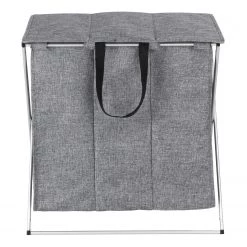 WENKO Panier à linge Trio Top - Polyester / Aluminium - Gris -Rangements Soldes 1000243015 210129 09320700205 DETAILS P000000001000243015