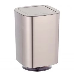 WENKO Poubelle de salle de bain Auron - Polyester PVC - Argenté