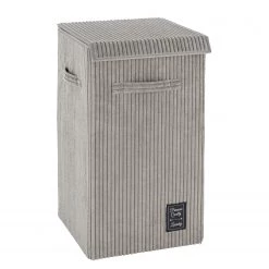 WENKO Panier à linge Cora - Polyester - Gris