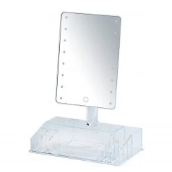 WENKO Miroir LED de table Farnese - Matière plastique / Verre - Blanc 9 WENKO Miroir LED de table Farnese - Matière plastique / Verre - Blanc -Rangements Soldes 1000243159 210129 09331100588 DETAILS P000000001000243159