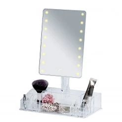WENKO Miroir LED de table Farnese - Matière plastique / Verre - Blanc 10 WENKO Miroir LED de table Farnese - Matière plastique / Verre - Blanc -Rangements Soldes 1000243159 210129 09331100589 DETAILS P000000001000243159