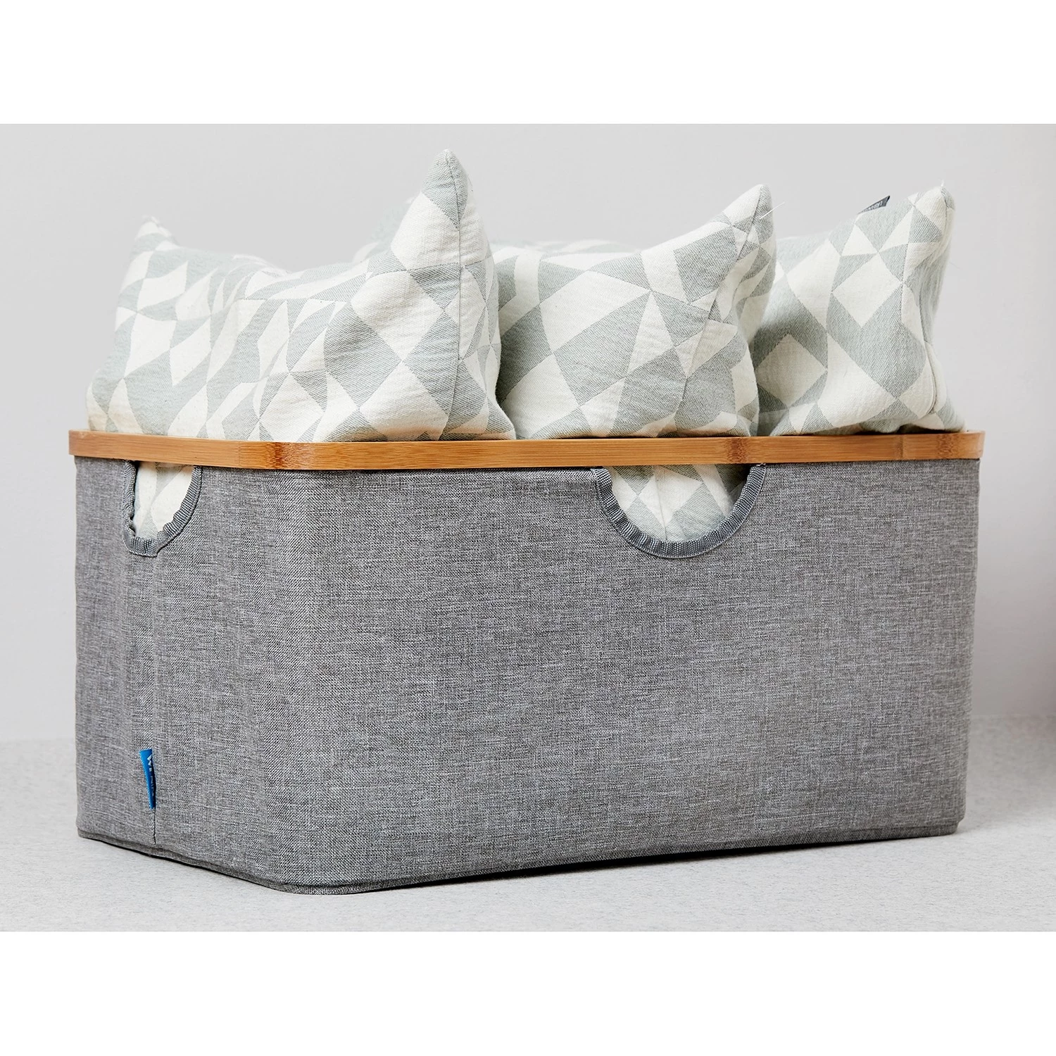 WENKO Panier à linge Bahari - Bambou / Polyester - Marron / Gris 8 WENKO Panier à linge Bahari - Bambou / Polyester - Marron / Gris – Image 6