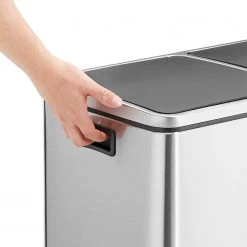 Songmics Poubelle Montferrat I - Acier inoxydable / Polypropylène - Noir -Rangements Soldes 1000254509 210326 08440900011 DETAILS P000000001000254509