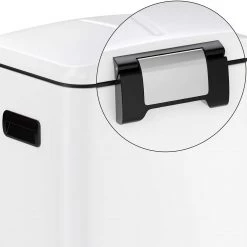 Songmics Poubelle Bieuzy - Acier / Polypropylène - Blanc / Noir -Rangements Soldes 1000254511 210326 08441100028 DETAILS P000000001000254511